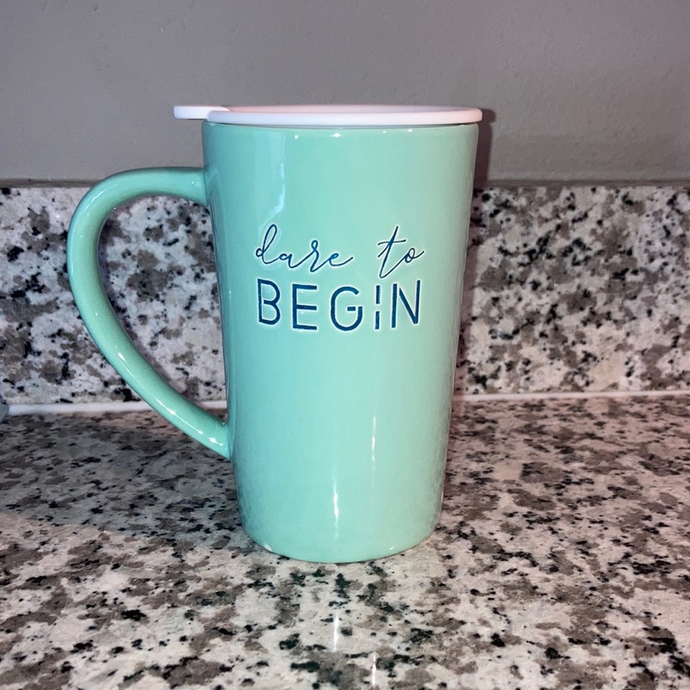 ☕️ Dare to Begin Glass Coffee Mug 16oz ☕️